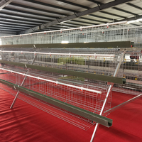 Cages à poules à 3 niveaux et 4 portes en A - Acier Q235 galvanisé à chaud avec abreuvoirs à tétine pour élevages avicoles