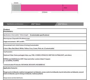 Pulseras de Papel MIFARE Ultralight EV1 de 128 Bits con Impresión Personalizada a Precio de Fábrica, Pulseras Desechables con Chip para Eventos - Product Image 5