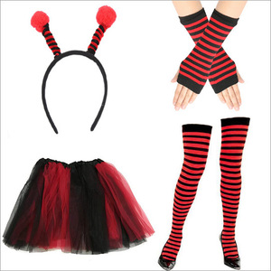 Ladybug Bee <span class=keywords><strong>Tutu</strong></span> calcetín y guantes falda Ladybug Bee Party diademas novedad anteojos chico disfraz accesorios <span class=keywords><strong>de</strong></span> vestir - Product Image 5