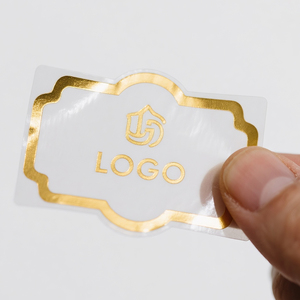 Adhesive Label Custom Pvc Transparent Round Waterproof Stickers Gold Foil Logo Product Packaging Labels