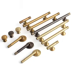 2023 New Factory Direct Solid Copper Coffee T Bar Kitchen Cabinet Cupboard Brass Handles And Ring Pulls