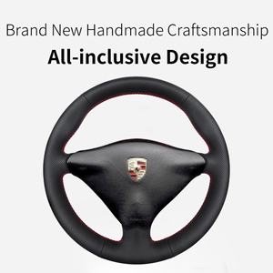 Nouvelle conception <span class=keywords><strong>de</strong></span> décoration intérieure, produit en cuir, <span class=keywords><strong>housse</strong></span> <span class=keywords><strong>de</strong></span> <span class=keywords><strong>volant</strong></span> cousue à la main pour PORSCEH 911 - Product Image 3