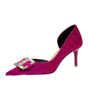 Zapatos de Tacón Fino para Novia, Elegantes y Sensuales, con Punta en Pico, Lentejuelas y Pedrería, Transpirables y Antideslizantes - Product Image 1