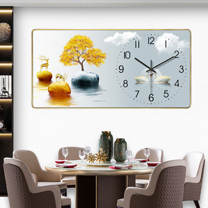 Pittura su tela musulmana di <span class=keywords><strong>grandi</strong></span> <span class=keywords><strong>dimensioni</strong></span> orologio con cornice in vetro di cristallo calligrafia islamica arte della parete araba - Product Image 3