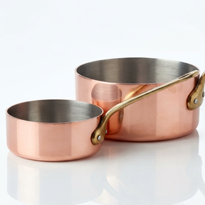 Copper Sauce <b>Pans</b> With Stainless Steel Lining Minimalist Design Durable Metal Cookware For Gas <b>And</b> Induction Stoves Use - Product Image 1