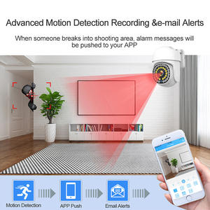 Kit NVR WiFi 4 canaux 2MP, système de caméra de sécurité domestique sans fil intelligent, audio bidirectionnel, PTZ, capteur CMOS extérieur, indice de protection IP66, H.265, Cloud - Product Image 5