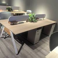 Bureau de travail modulaire en bois moderne et réglable automatiquement avec pieds en métal pour 2/4/6 personnes – Offre Spéciale