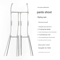 Support de Présentation Multifonctionnel à Quatre Barres pour Pantalons - Mannequins Idéaux et Cintres Invisibles pour Accessoires de Prise de Vue de Vêtements