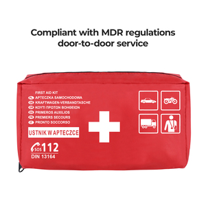 Trousse de premiers secours automobile ORI-POWER conforme à la norme DIN 13164:2022 avec service de dédouanement et livraison porte-à-porte pour des ventes sécurisées - Product Image 1