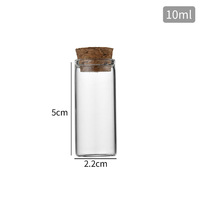 Bouteille en verre à ouverture droite de 22 mm - Bouteille à tube avec bouchon, récipient tubulaire pour l'armoise, le cordyceps