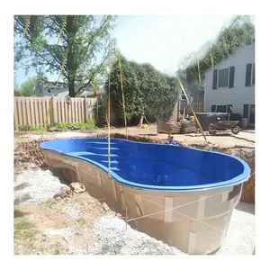 Piscine extérieure personnalisée en fibre de verre de grande taille avec spa de nage prix piscine coque frp jacuzzi préfabriqué en piscine hors sol