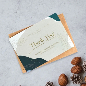 Tùy Chỉnh Sang Trọng Kết Cấu Giấy Cảm Ơn Bạn Bài Thẻ Với Lá Logo Thương Hiệu Kinh Doanh Đặt Hàng Thẻ <span class=keywords><strong>In</strong></span> Thankyou Thẻ Cho Doanh Nghiệp Nhỏ - Product Image 3