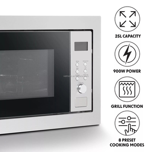 Horno de <span class=keywords><strong>microondas</strong></span> electrónico integrado de acero inoxidable de 25L con parrilla - Product Image 6