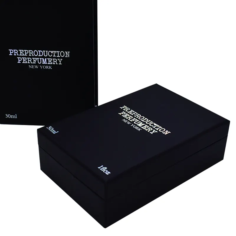 Spezielle ausgefallene Verpackung Luxus schwarz benutzer definierte Parfüm flasche Karton Duft Geschenk papier Box mit Schaumstoffe insatz