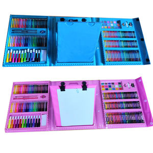 Vendite calde <span class=keywords><strong>208</strong></span> pezzo scatola di plastica Art Set da disegno con pittura ad acquerello torta e matita a colori per bambini - Product Image 4