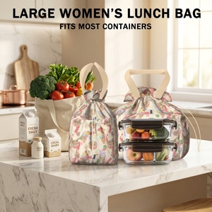 Sac à déjeuner imprimé <span class=keywords><strong>Hawaïen</strong></span> Poke Bowl, motif Kawaii Spam Musubi, sac isotherme pour voyage - Product Image 6