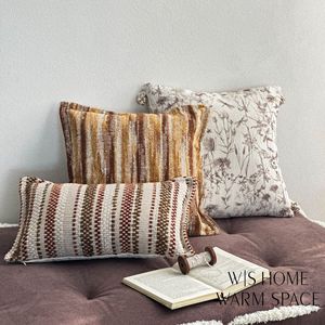 Coussins décoratifs en tissu Linlin 45x45cm, tissage jacquard, style pastoral, pour salon, chambre à coucher, housse de coussin avec insert - Product Image 3
