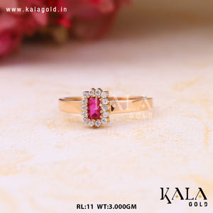 Anillo de Oro con Piedra de Color Rubí de Lujo y Halo de Diamantes, Joyería Elegante para Mujer - Product Image 3