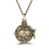 Pendentif diffuseur d'arômes YANYI NL-071 unisexe, design ajouré, chaîne à maillons plaqué bronze antique, style vintage, best-seller