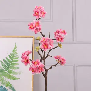 M313 الفاخرة الزهور الاصطناعية اليابانية ساكورا الحرير الاصطناعي زهر الكرز الجذعية ريال اللمس اللاتكس زهر الكرز زهرة فرع