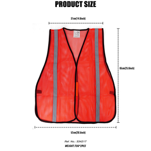 High Visibility Reflective Safety <strong>Vest</strong> <strong>Orange</strong> Yellow Lime Mesh with 1" Reflective Tape - Product Image 2
