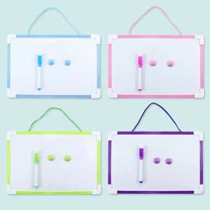 Tableau blanc magnétique effaçable pour enfants, dessin, gribouillage, notes de bureau, messages suspendus, cadre en PVC, tableau métallique 29,7 cm x - Product Image 1