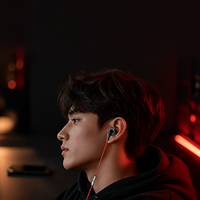 Earphone In-Ear Berkabel Stereo JL 3.5mm Bergaya dengan Mikrofon, Tahan Air IPX-6 untuk Olahraga dan iPhone
