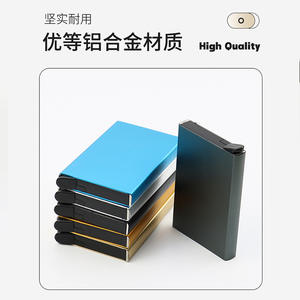 Automatischer Popup-RFID-Sperr karten halter mit großer Kapazität Benutzer definiertes Logo Abzeichen halter und Zubehör aus Aluminium legierung - Product Image 4