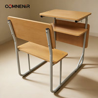 Bureau et chaise d'école professionnels à hauteur fixe, mobilier de classe robuste pour les établissements d'enseignement