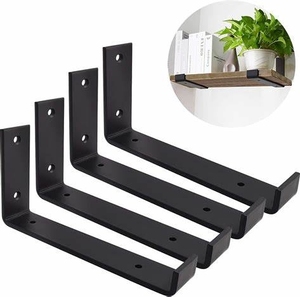 5mm Thick Heavy Duty Zinc Plated Powder Coated <strong>Silver</strong> ISO9001 Certified Single-Side Hardware Supports Metal Cast Iron L <strong>Brackets</strong> - Product Image 6