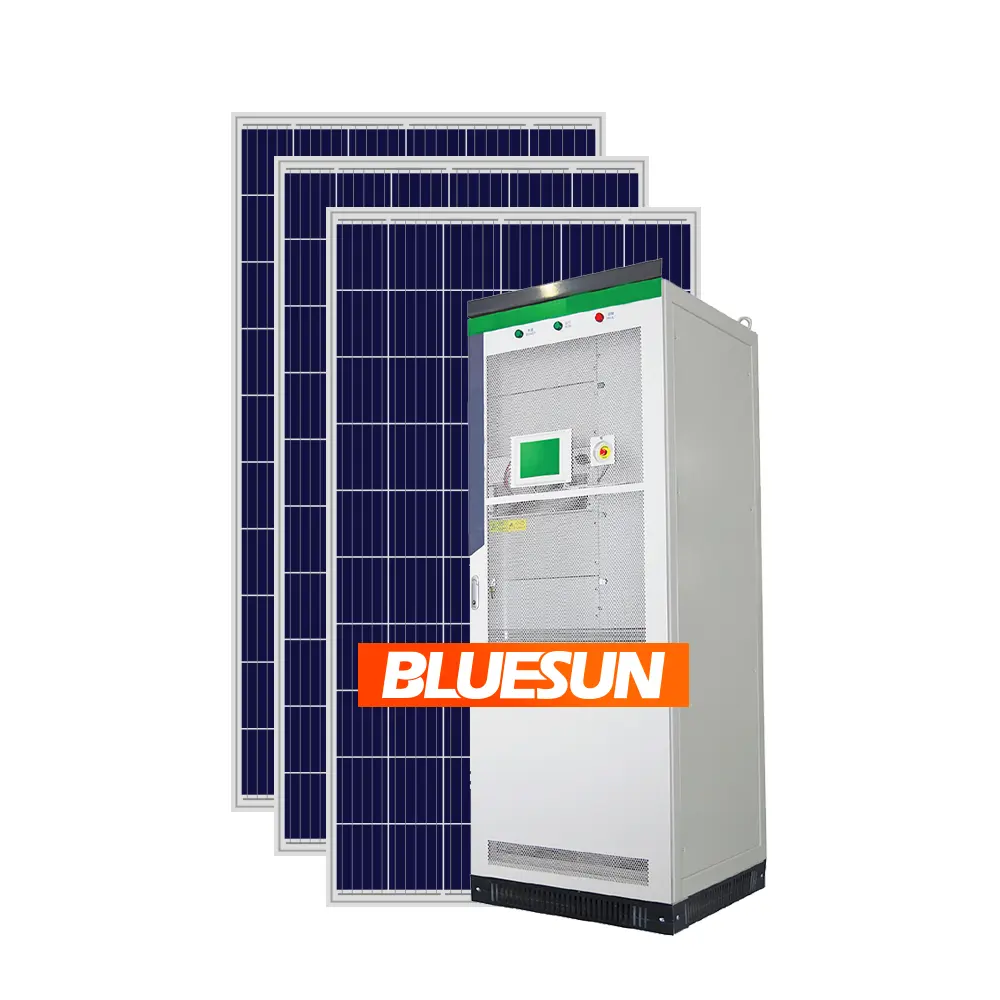 Bluesun solaire 500kw système centrale 1mw au lithium batterie 100kw 5mw avec 300 watts commercial d'utilisation de toit avec prix le moins cher
