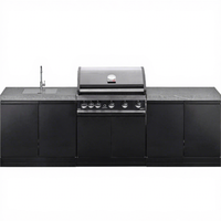 Meuble de cuisine extérieur modulaire en acier inoxydable avec évier, personnalisable pour toute la maison - Vente chaude