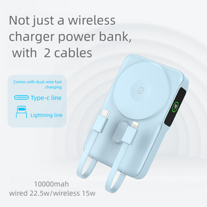 แบตเตอรี่สำรองแม่เหล็กไร้สาย 10000mAh พับเก็บได้ พร้อมสายชาร์จในตัว หน้าจอ LED ชาร์จเร็วสำหรับอุปกรณ์หลากหลายชนิด - Product Image 2