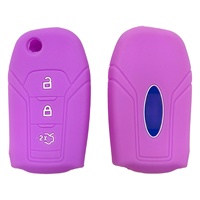 Coque de clé télécommande 3 boutons en silicone moulé avec précision, multicolore, résistante aux rayures, pour Ford Focus Everest Escort
