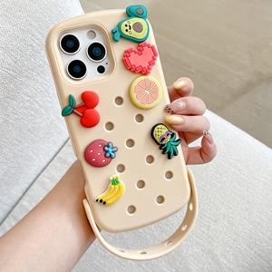 Coque de téléphone en TPU style sabot 3D perforée, motif dessin animé, antichoc, dissipation thermique, personnalisable OEM pour 16 15 14 - Vente en gros - Product Image 1