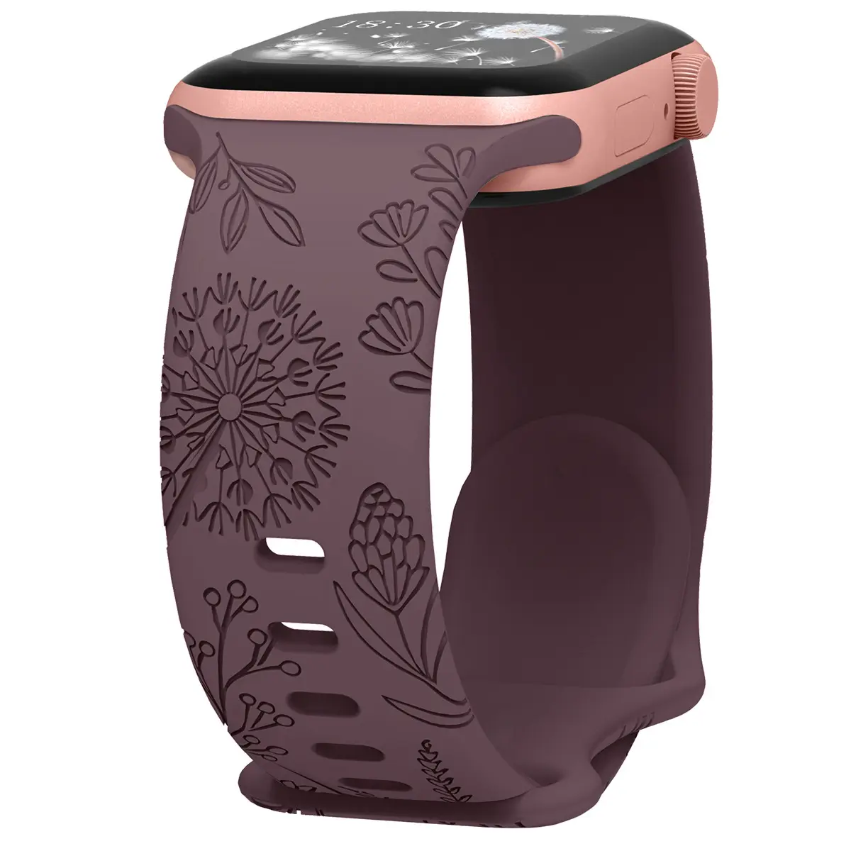 Kunst Radium Carving Embossing Patroon Siliconen Horlogeband Voor Apple Watch Serie 6 7 8 9 Vervangende Band