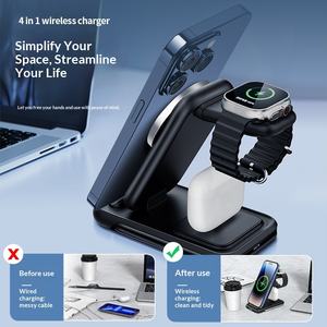 Soporte de Carga Inalámbrico Plegable Tres en Uno, Multifuncional, con Succión Magnética, Cargador de Teléfono Móvil QC3.0, Venta Caliente Transfronteriza - Product Image 3