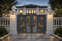 Portail de jardin et de voie d'accès en alliage d'aluminium traité thermiquement, écologique et haut de gamme, style chinois moderne, entrée de villa, design personnalisé