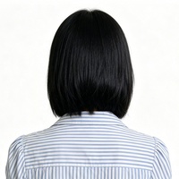Peluca Sintética Corta Lisa Bob, Fibra de Alta Temperatura, Parte Media, Sin Flequillo, Puntas Rectas, 3 Colores, Unisex, Ajustable, Resistente al Calor 1