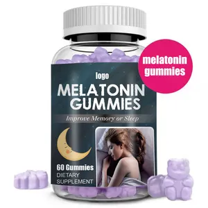 Suplementos veganos de etiqueta privada OEM, caramelos de goma que promueven la relajación y el sueño, gomitas de melatonina