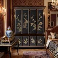 Papier peint SUNGPU, papier peint mural de luxe peint à la main, motif floral doré avec oiseaux, pour projets résidentiels et hôteliers