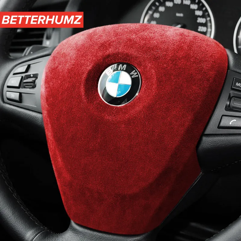 BETTERHUMZ Alcantara Stiker Pelindung Interior Mobil, Penutup Setir Mobil Bingkai Lis Interior Mobil untuk BMW X3 F25 2011-2017