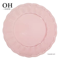 Assiettes de Présentation Classiques Roses Vintage en Porcelaine à Relief, Vaisselle pour Mariages et Événements, Vajilla Plant, Vente en Gros