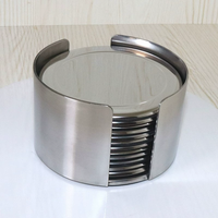 Nouvelles 12 pièces de sous-verres personnalisés en acier inoxydable de haute qualité, écologiques, isolants thermiques pour café, sous-verres métalliques