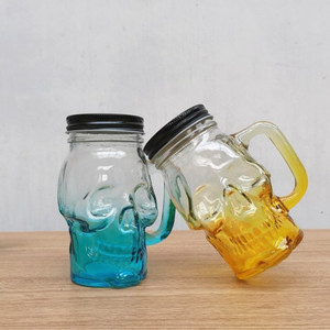 Cristalería 16oz Contenedor de barra en forma de <span class=keywords><strong>calavera</strong></span> Taza de cerveza para bebidas de cerveza con color personalizado pintado - Product Image 4