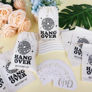Sacs de récupération après une gueule de bois, pochettes réutilisables en coton avec cordon de serrage pour cadeaux de fête de bachelorette, décorations de fête de bachelier, fête prénuptiale - Product Image 2