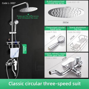 Grifo de Ducha de Pared de Alta Calidad, Ajustable, de Alta Presión, Diseño Moderno en Cromo y Cobre, con 3 Manijas y Válvula de Cerámica, 1 Año de Garantía - Product Image 5