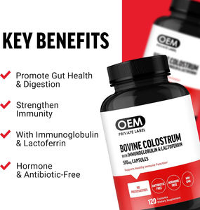 Immünoglobulin laktoferin takviyesi ile OEM 500Mg sığır Colostrum kapsülleri bağırsak sağlık bağışıklığı hormonu antibiyotik desteği - Product Image 6