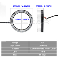 Feux avant LED ronds de type « Angel Eye » en cristal 5D Slim Version 3CM, anneau halo, système d'éclairage automobile 12V, lampe DRL universelle pour voiture