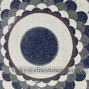 Médaillon en mosaïque de marbre classique avec motifs en mosaïque de marbre entièrement faits à la main pour la conception de sols de hall d'hôtel de luxe - Product Image 2